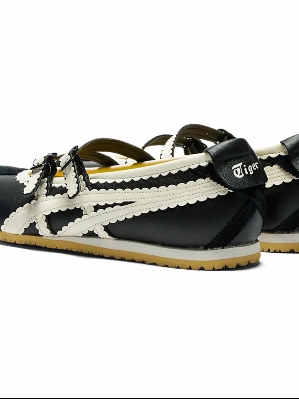 Onitsuka Tiger by Asics Black and White Double-Strap Mary Jane Shoes - Picture 2 of 3